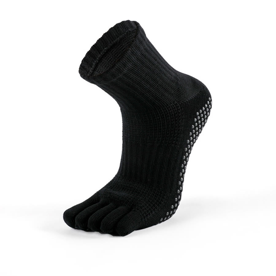 Olivenorma Low-Cut Five-Toe Breathable Non-Slip Athletic Training Comfort Men's Yoga Socks - Black - US 9-12 - 10Pairs - image 4