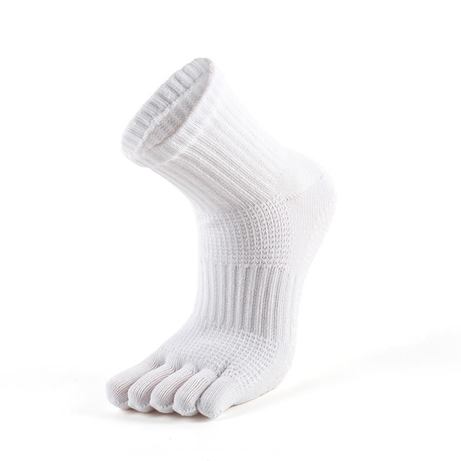 Olivenorma Low-Cut Five-Toe Breathable Non-Slip Athletic Training Comfort Men's Yoga Socks - White - US 9-12 - 10Pairs - image 7