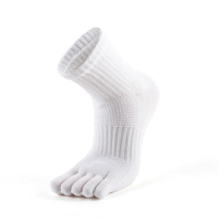 Olivenorma Low-Cut Five-Toe Breathable Non-Slip Athletic Training Comfort Men's Yoga Socks - White - US 9-12 - 10Pairs - image 7