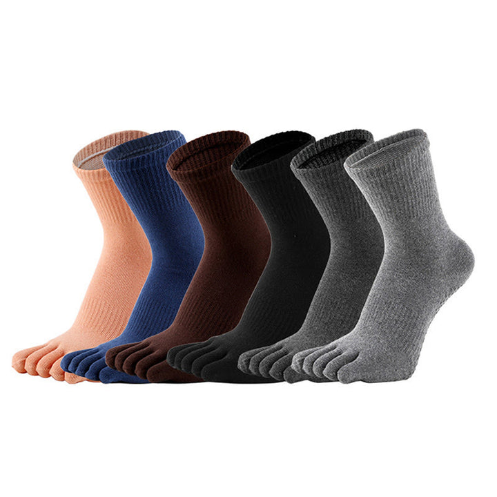 Olivenorma Cotton Blend Five-Toe Breathable Anti-Odor Non-Slip Performance Men's Yoga Socks - image 1