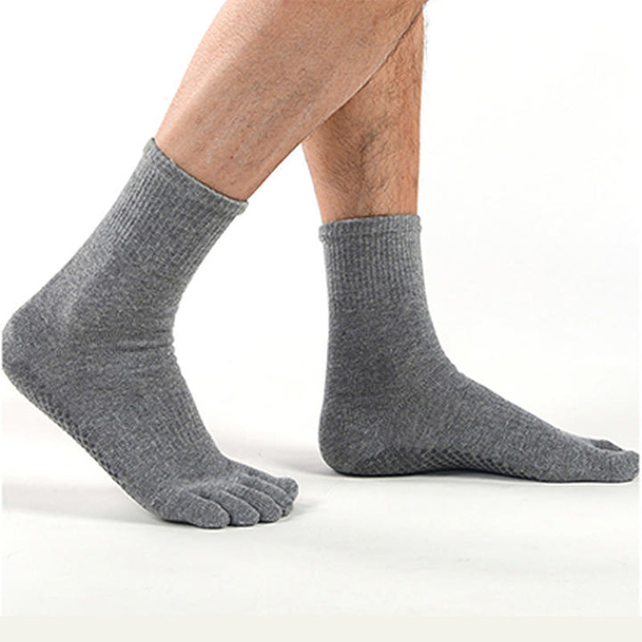 Olivenorma Cotton Blend Five-Toe Breathable Anti-Odor Non-Slip Performance Men's Yoga Socks - image 8