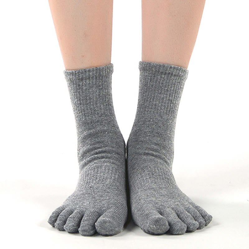 Olivenorma Cotton Blend Five-Toe Breathable Anti-Odor Non-Slip Performance Men's Yoga Socks - image 9