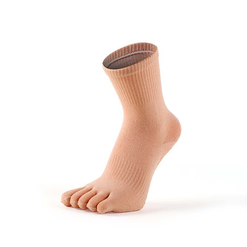 Olivenorma Cotton Blend Five-Toe Breathable Anti-Odor Non-Slip Performance Men's Yoga Socks - Pink - US 6.5-8 - 10Pairs - image 10