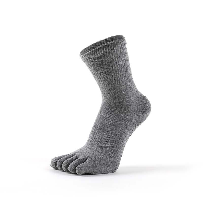 Olivenorma Cotton Blend Five-Toe Breathable Anti-Odor Non-Slip Performance Men's Yoga Socks - Light Gray - US 6.5-8 - 10Pairs - image 7
