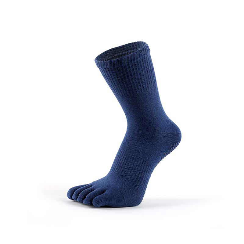 Olivenorma Cotton Blend Five-Toe Breathable Anti-Odor Non-Slip Performance Men's Yoga Socks - Blue - US 6.5-8 - 10Pairs - image 12