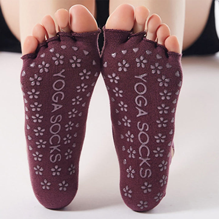 Olivenorma Low-Cut Five-Toe Cross-Strap Breathable Anti-Slip Grip Lightweight Women's Yoga Socks - image 3