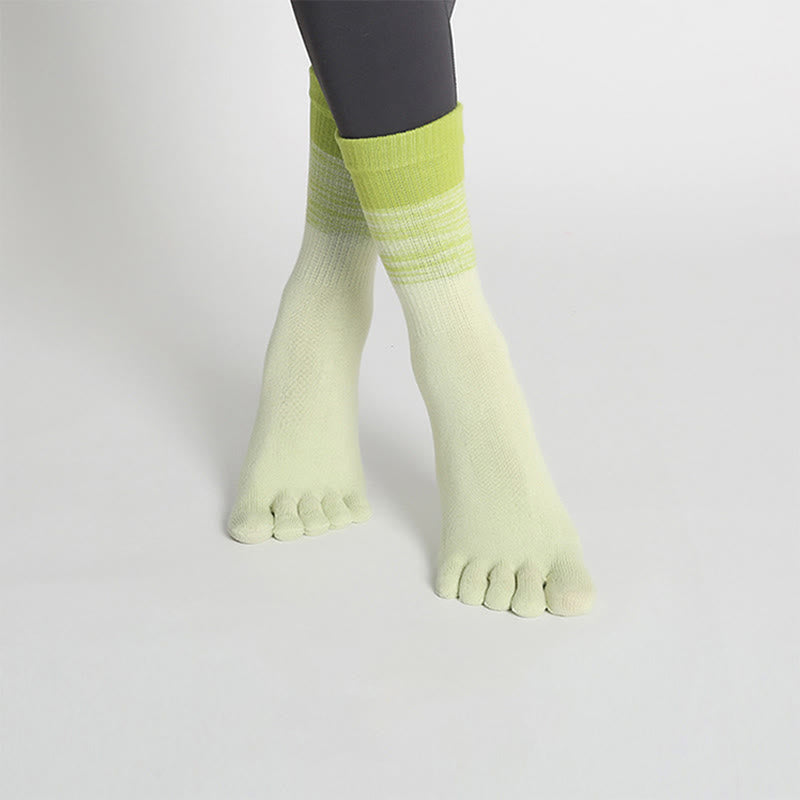 Olivenorma Gradient Five-Toe Non-Slip Cotton Yoga Grip Socks Breathable Sweat-Wicking Pilates Barre Fitness Women's Yoga Socks - image 1