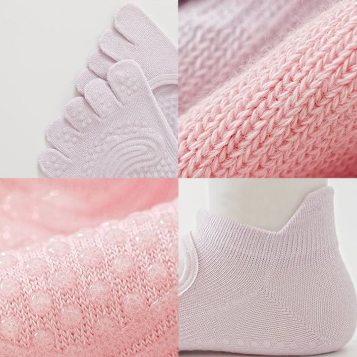 Olivenorma Backless Five-Toe Cotton Non-Slip Grip Breathable Sweat-Absorbing Barre Workout Women's Yoga Socks - image 10