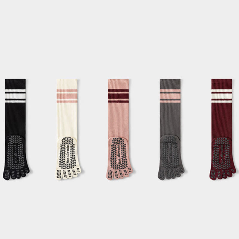 Olivenorma Compression Five-Toe Cotton Anti-Slip Grip Slim-Fit Support Pilates Barre Women's Yoga Socks - image 13