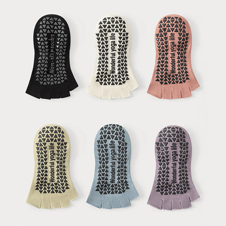 Olivenorma Open-Back Five-Toe Wrap Strap Anti-Slip Breathable Cotton Workout Grip Women's Yoga Socks - image 10