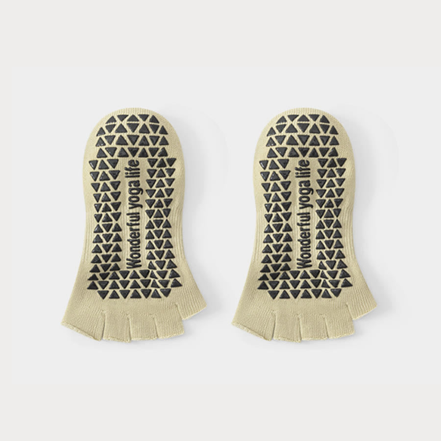 Olivenorma Open-Back Five-Toe Wrap Strap Anti-Slip Breathable Cotton Workout Grip Women's Yoga Socks - image 1