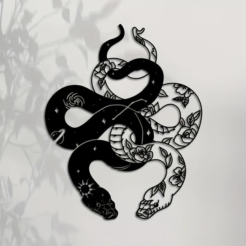 Olivenorma Twin Serpents Floral Metal Wall Decor - image 1