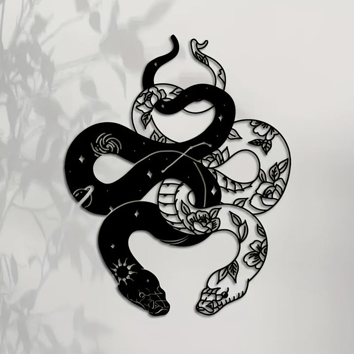 Olivenorma Twin Serpents Floral Metal Wall Decor - image 1