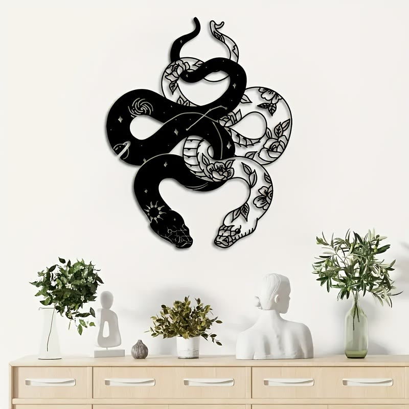 Olivenorma Twin Serpents Floral Metal Wall Decor - image 2