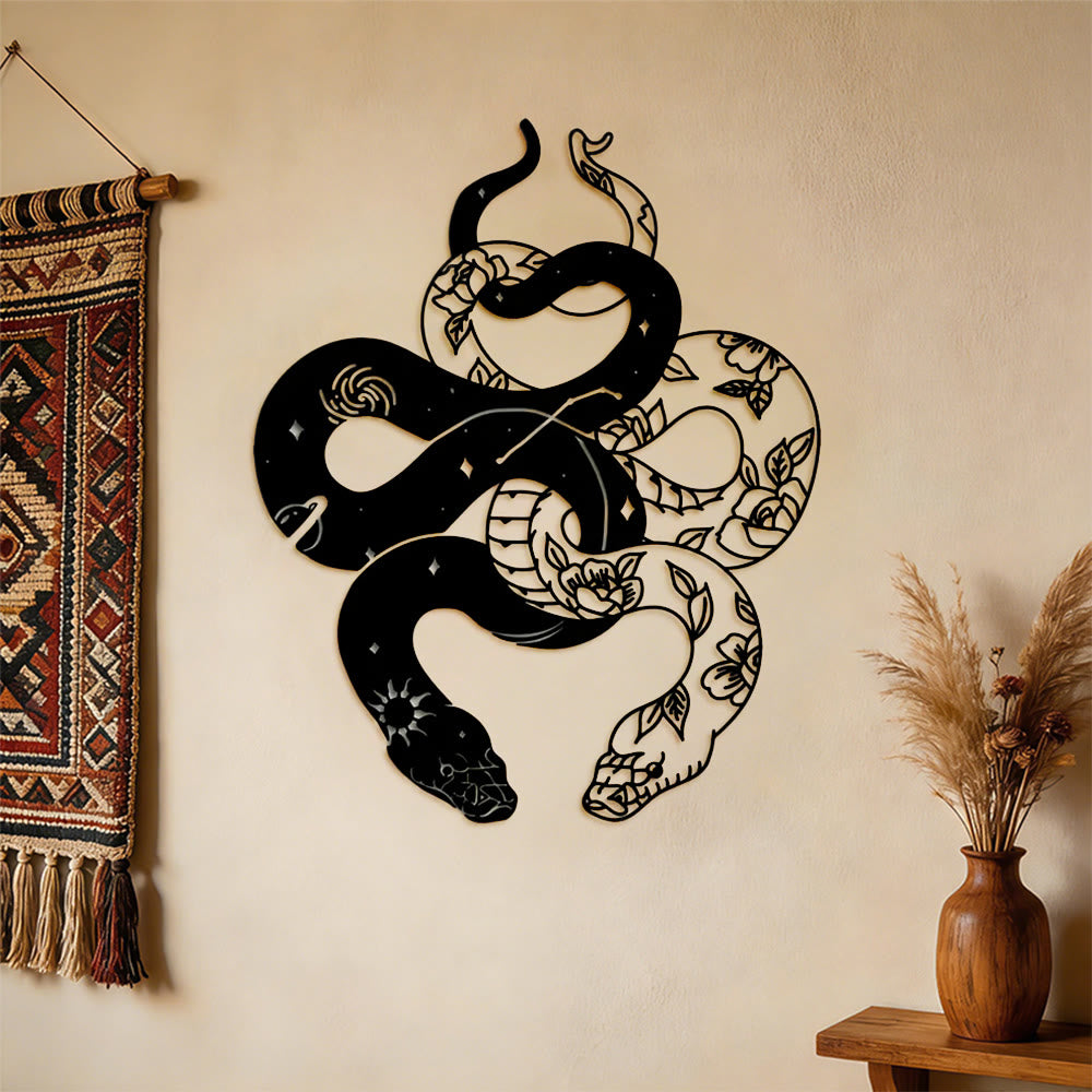 Olivenorma Twin Serpents Floral Metal Wall Decor - image 6