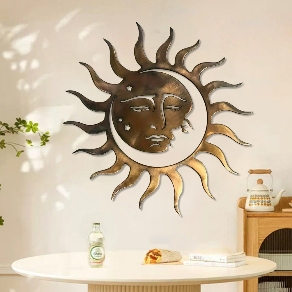 Olivenorma Vintage Sun Moon Star Metal Wall Decor - Mystical Spiritual - image 0