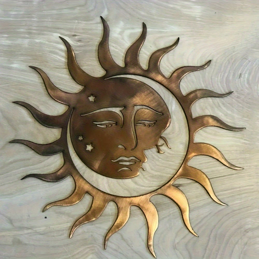Olivenorma Vintage Sun Moon Star Metal Wall Decor - image 1