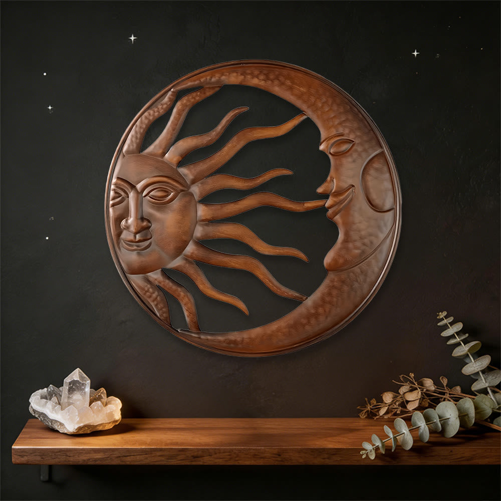 Olivenorma Spiritual Sun Moon Metal Wall Decor - Bohemian Celestial - image 0
