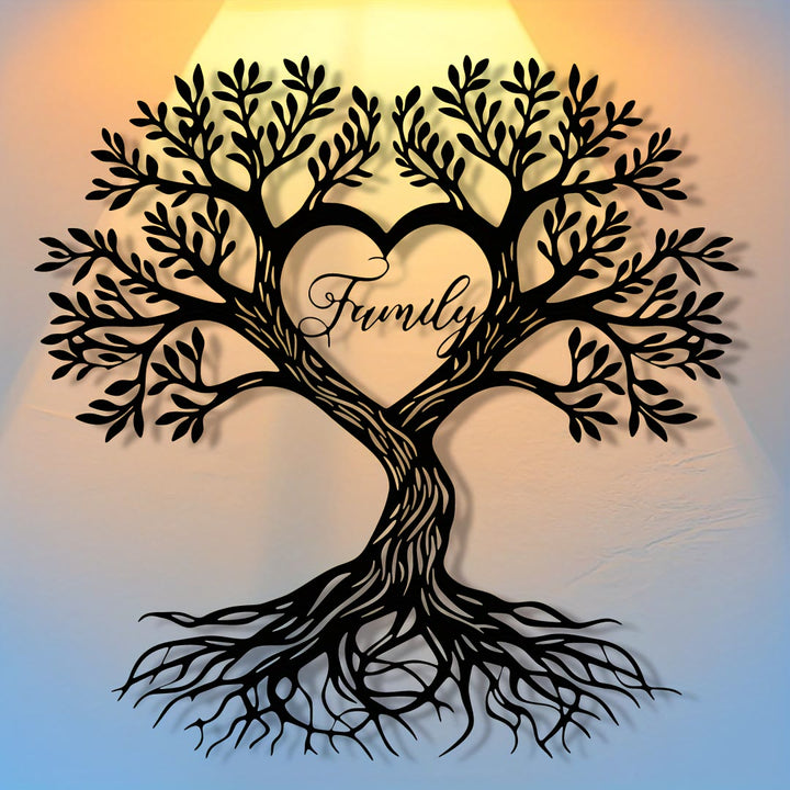Olivenorma Family Tree Of Life Metal Wall Decor - Sentimental Rustic - 38cm*38cm*1.2mm - image 0