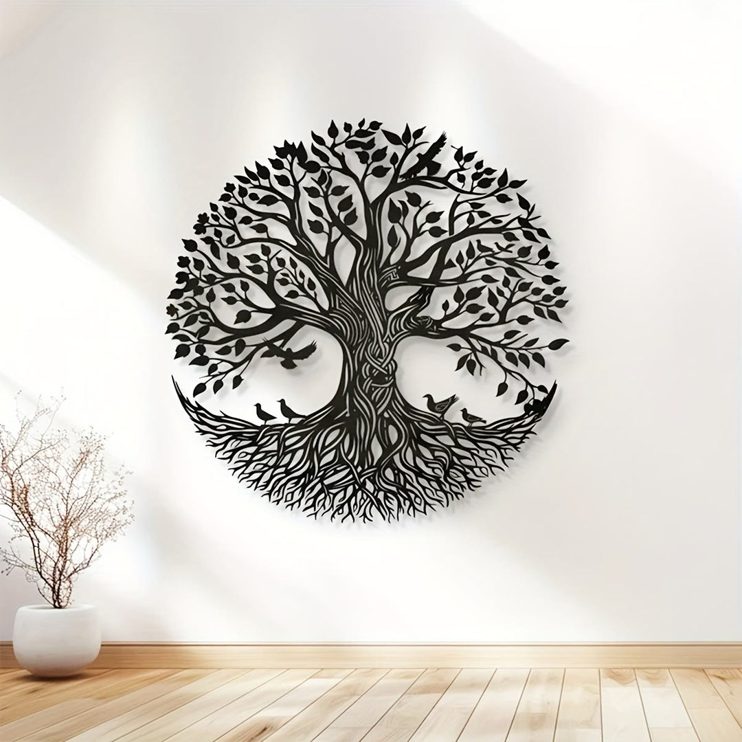 Olivenorma Circular Tree Of Life With Birds Metal Wall Decor - image 1