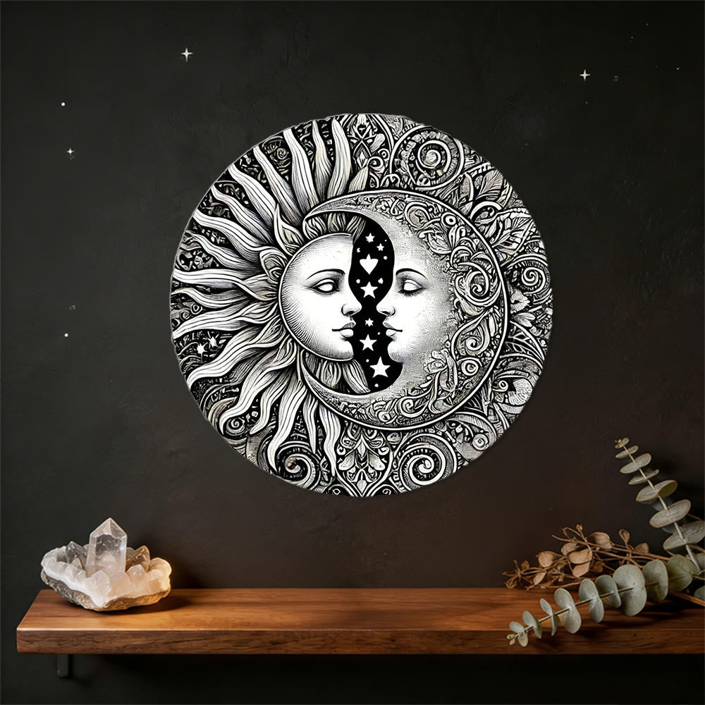Olivenorma Celestial Sun Moon Mandala Metal Wall Decor - Mystical Boho - image 0