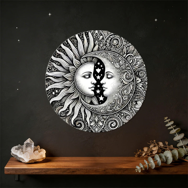 Olivenorma Celestial Sun Moon Mandala Metal Wall Decor - Mystical Boho - image 0