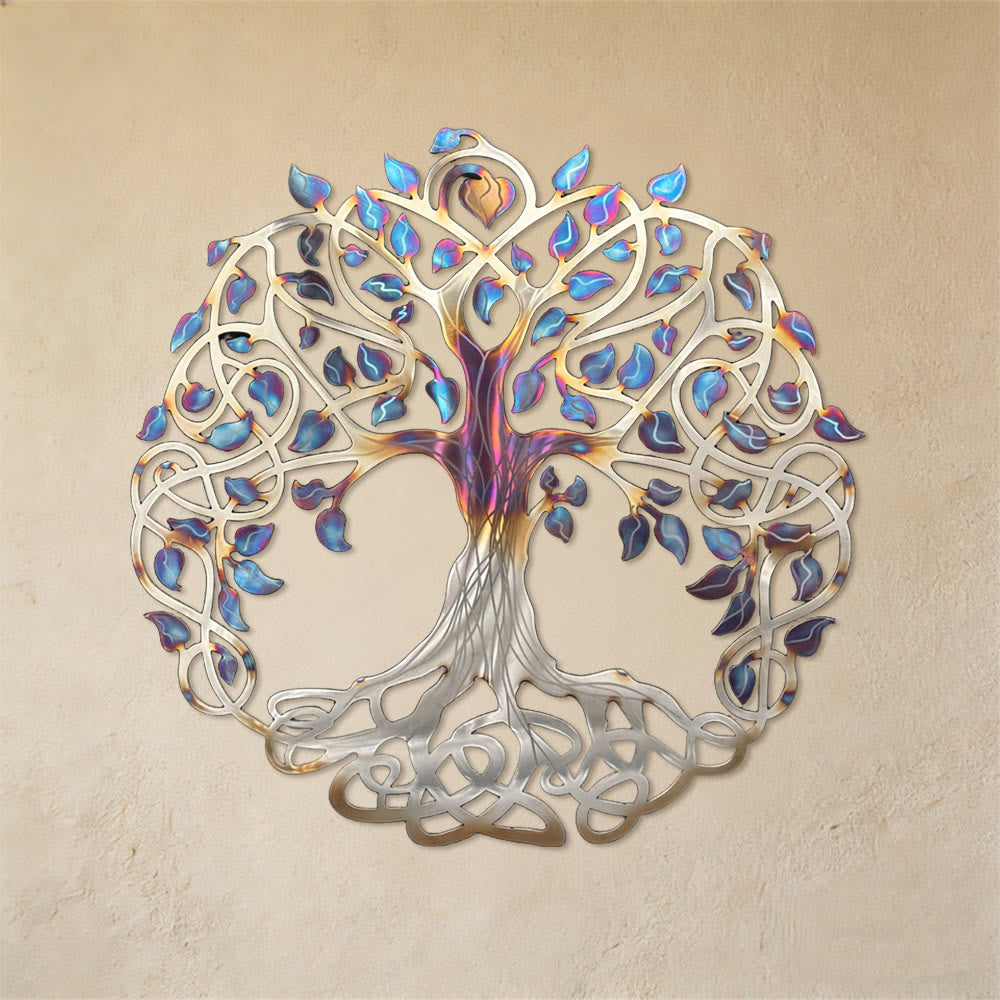 Olivenorma Iridescent Celtic Tree Of Life Metal Wall Decor - Artisan Boho - image 0