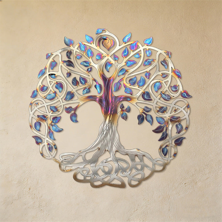 Olivenorma Iridescent Celtic Tree Of Life Metal Wall Decor - Artisan Boho - image 0