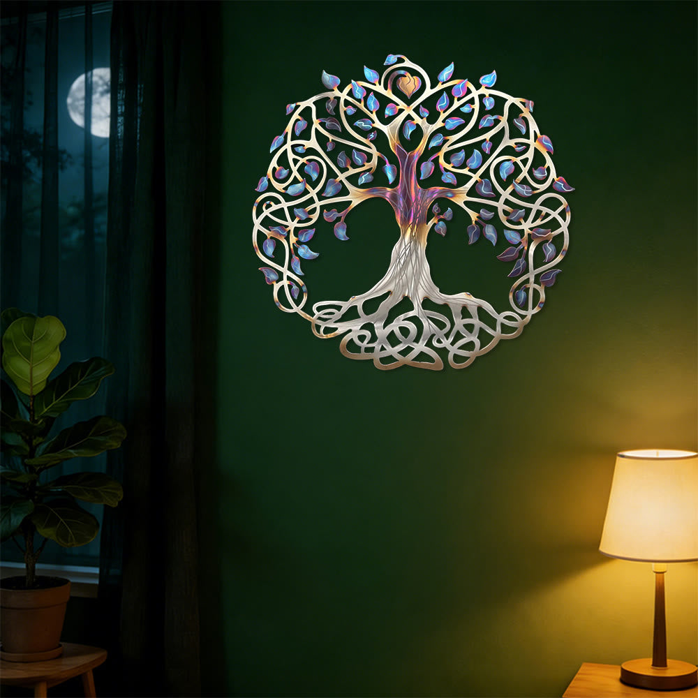 Olivenorma Iridescent Celtic Tree Of Life Metal Wall Decor - image 1