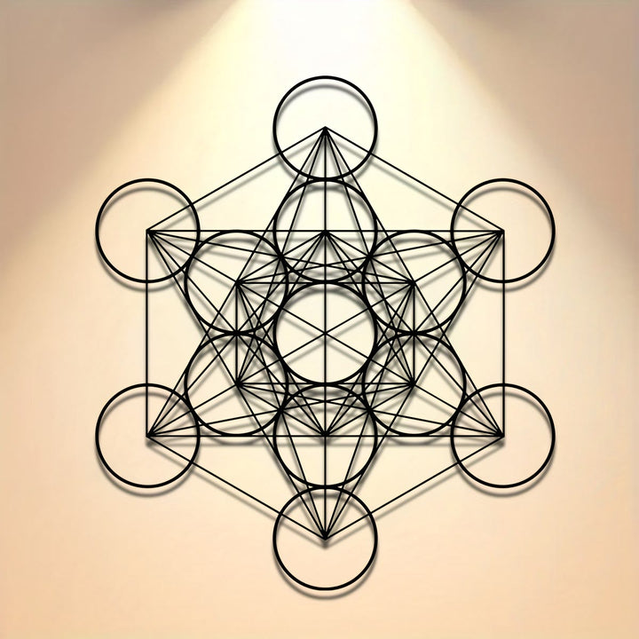 Olivenorma Metatron Cube Metal Wall Decor - Sacred Geometry - image 0