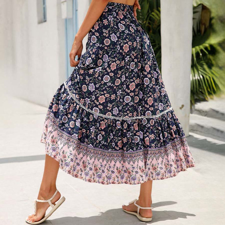 Olivenorma Bohemian Floral Print High Waist Tiered Maxi Women's Dress - image 14
