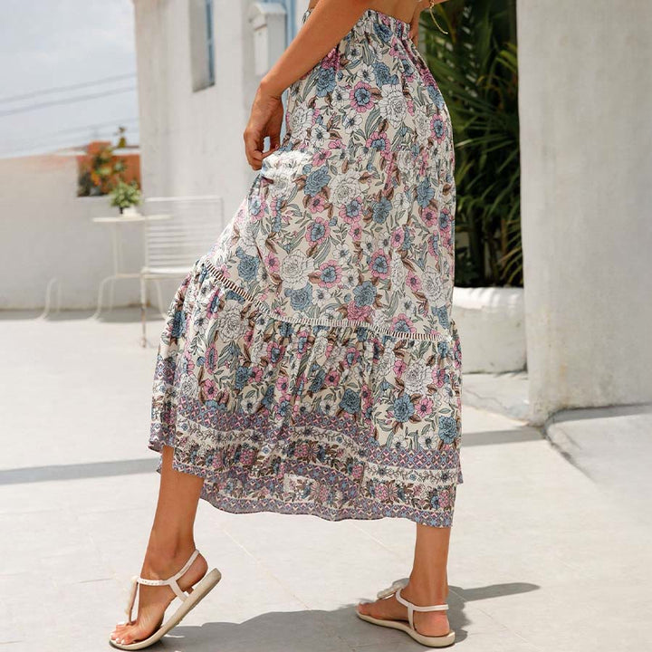Olivenorma Bohemian Floral Print High Waist Tiered Maxi Women's Dress - image 24