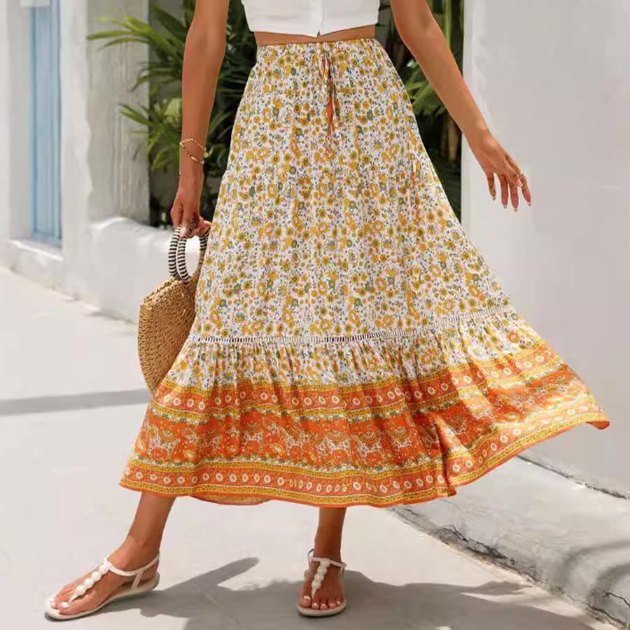 Olivenorma Bohemian Floral Print High Waist Tiered Maxi Women's Dress - image 2
