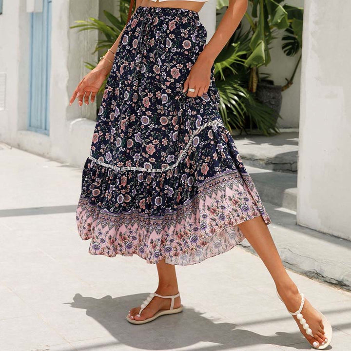 Olivenorma Bohemian Floral Print High Waist Tiered Maxi Women's Dress - image 16