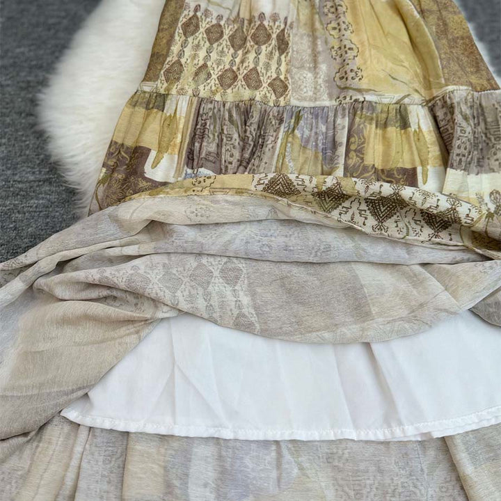 Olivenorma Boho Patchwork High Waist Maxi Women's Dress - image 8