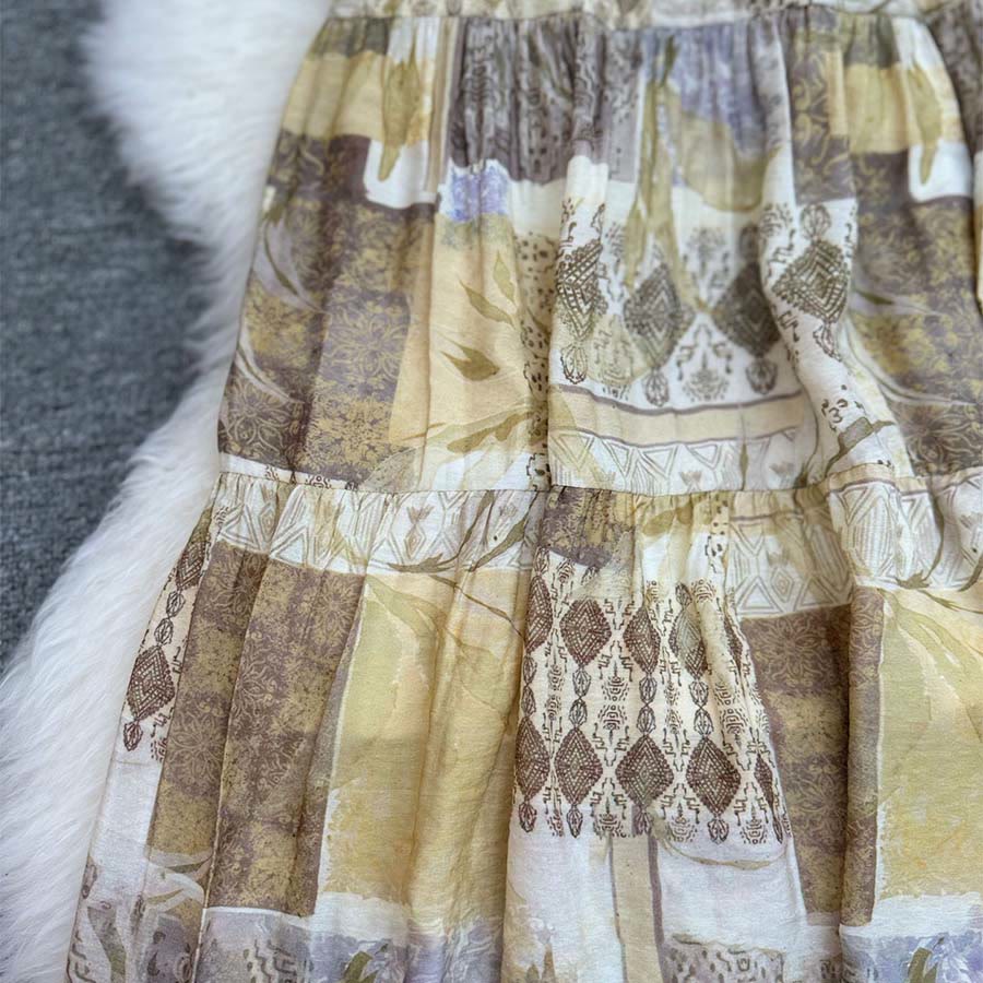Olivenorma Boho Patchwork High Waist Maxi Women's Dress - image 11