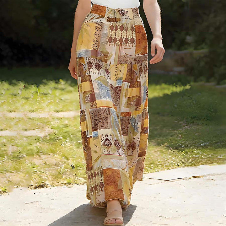 Olivenorma Boho Patchwork High Waist Maxi Women's Dress - image 3