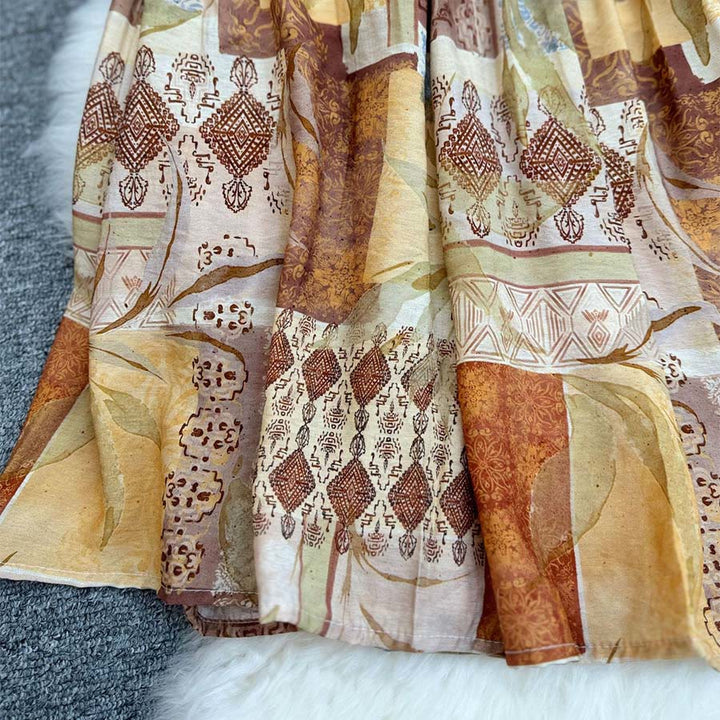 Olivenorma Boho Patchwork High Waist Maxi Women's Dress - image 5