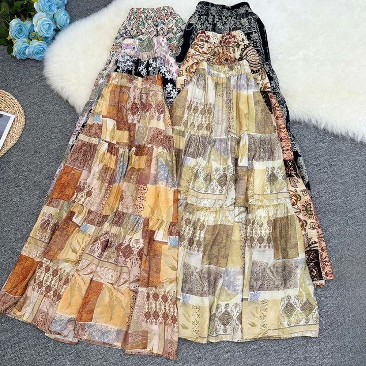 Olivenorma Boho Patchwork High Waist Maxi Women's Dress - image 32