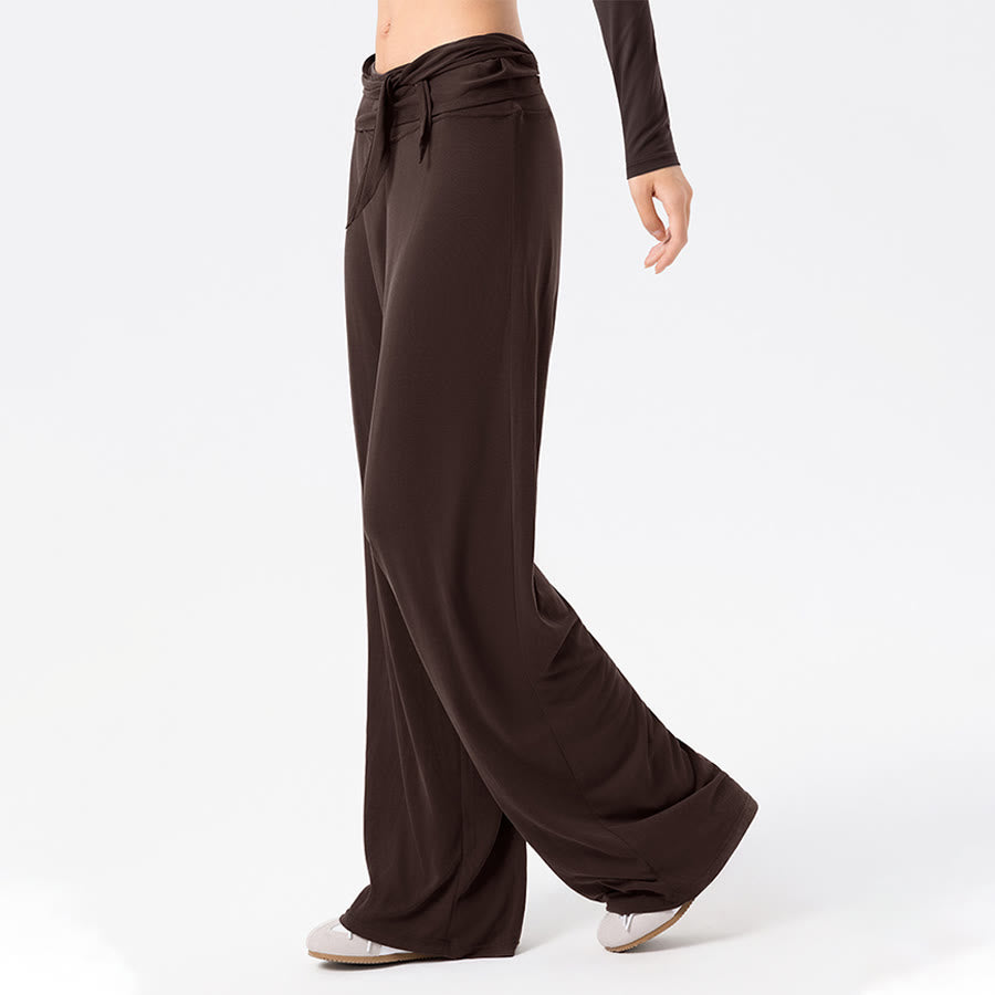 Olivenorma Wide Leg High Waist Tie Waist Long Women's Yoga Pants - image 7