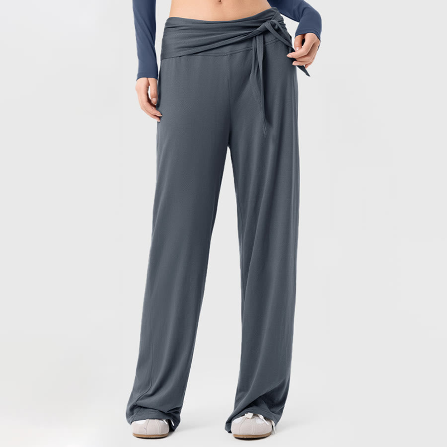 Olivenorma Wide Leg High Waist Tie Waist Long Women's Yoga Pants - image 2