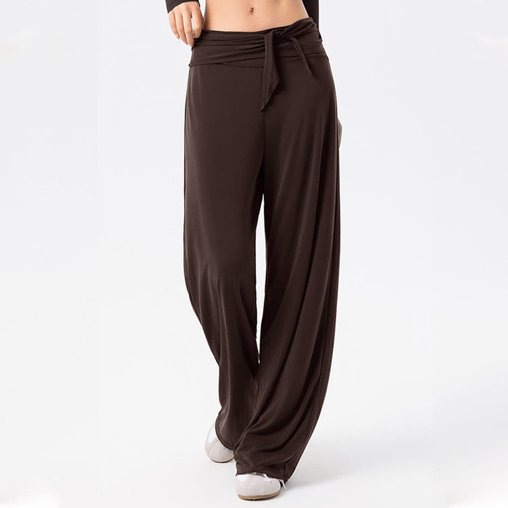 Olivenorma Wide Leg High Waist Tie Waist Long Women's Yoga Pants - image 5