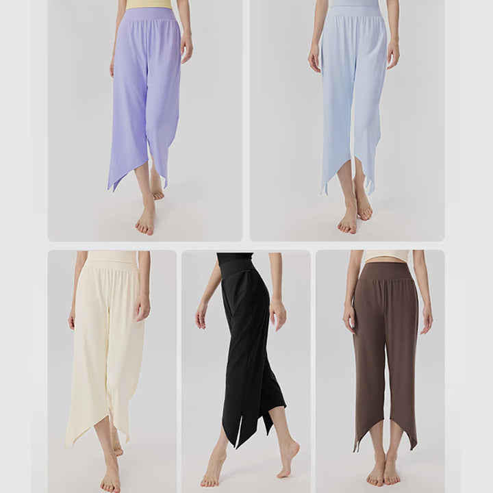 Olivenorma Wide Leg High Waist Asymmetrical Cropped Women's Yoga Pants - image 18
