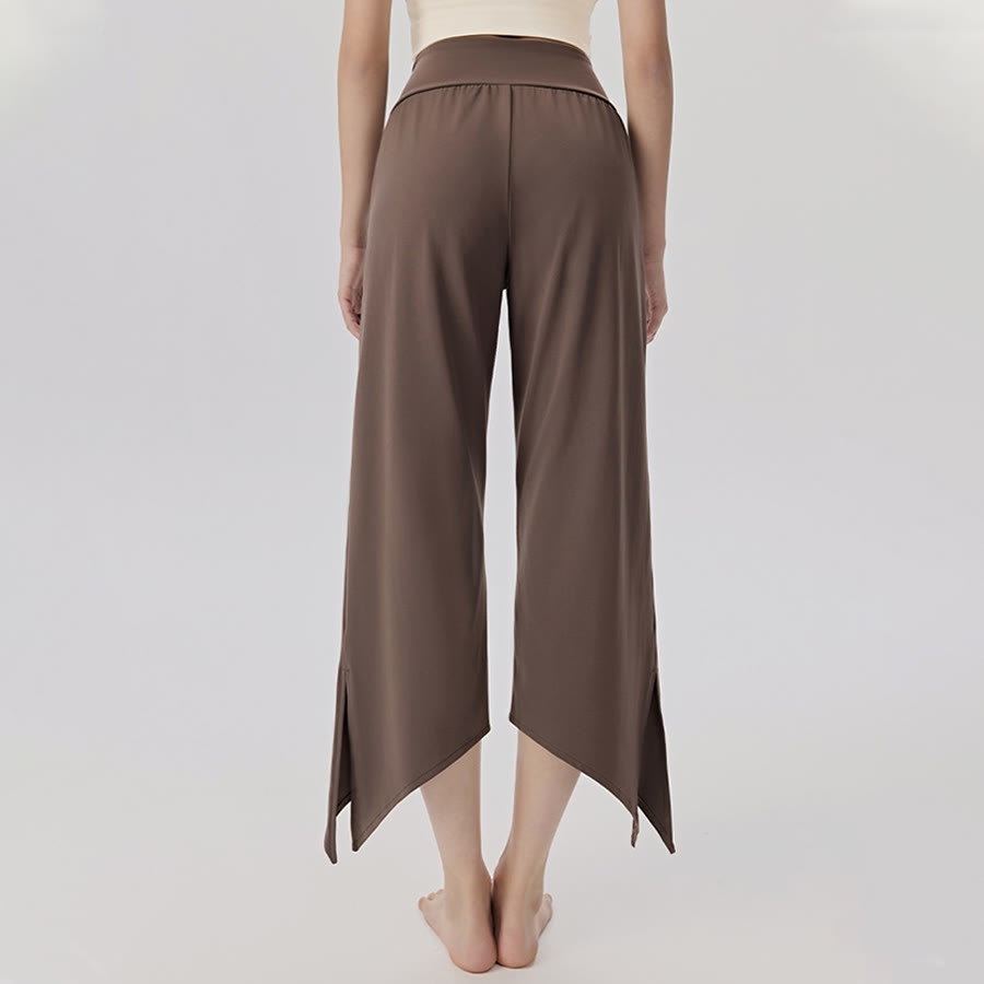 Olivenorma Wide Leg High Waist Asymmetrical Cropped Women's Yoga Pants - image 12