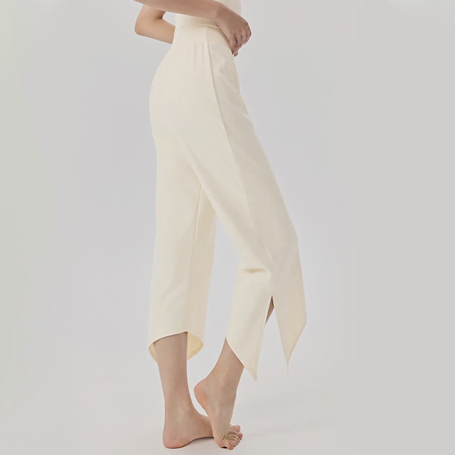 Olivenorma Wide Leg High Waist Asymmetrical Cropped Women's Yoga Pants - image 9