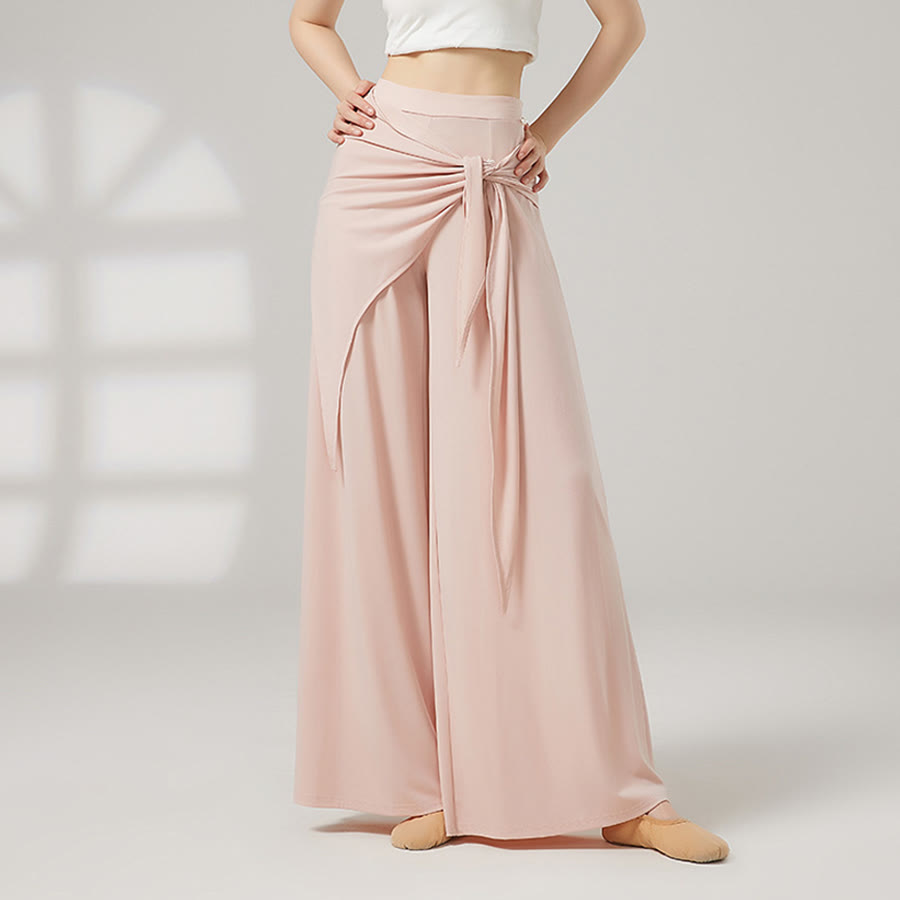 Olivenorma Wide Leg High Waist Wrap Skirted Long Women's Yoga Pants - Pink Impatiens - XL - image 3