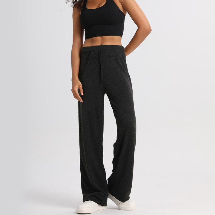 Olivenorma Wide Leg High Waist Drawstring Long Women's  Pants - Black - XL - image 5