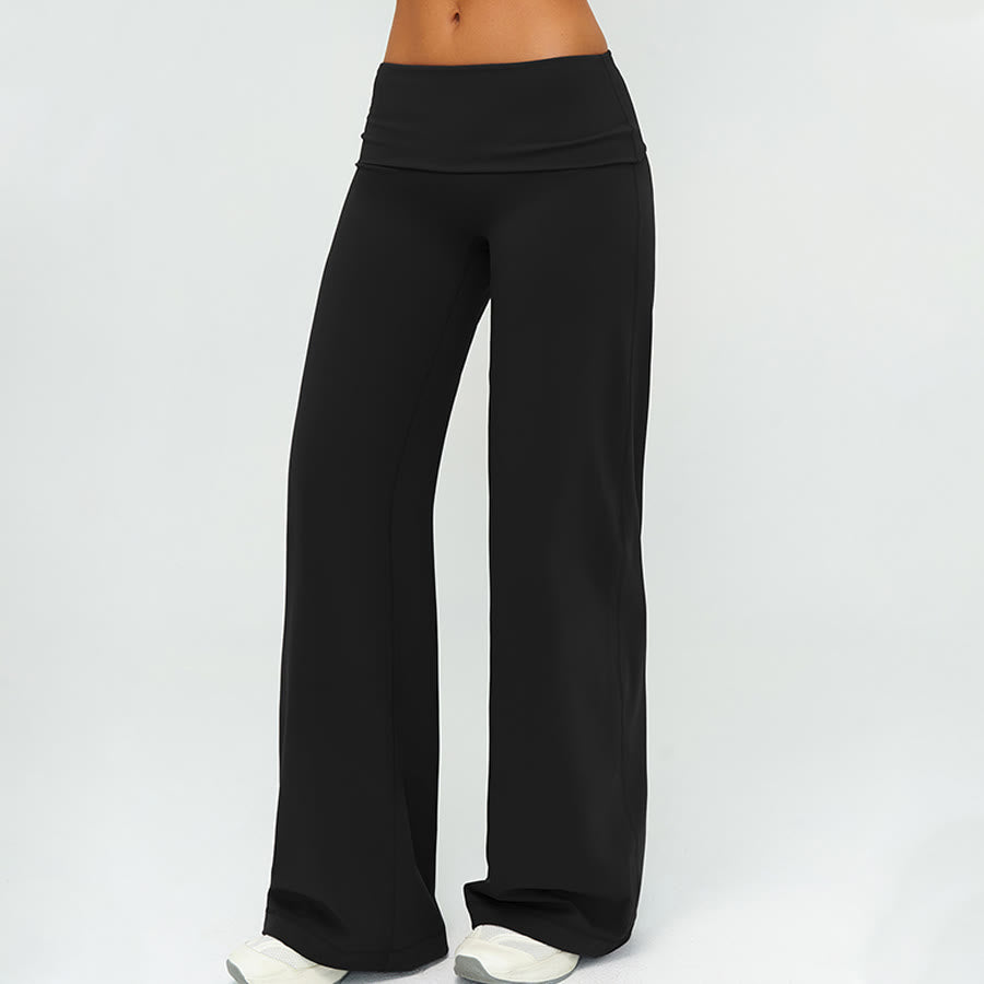Olivenorma Wide Leg High Waist Fold-over Long Women's Yoga Pants - image 8