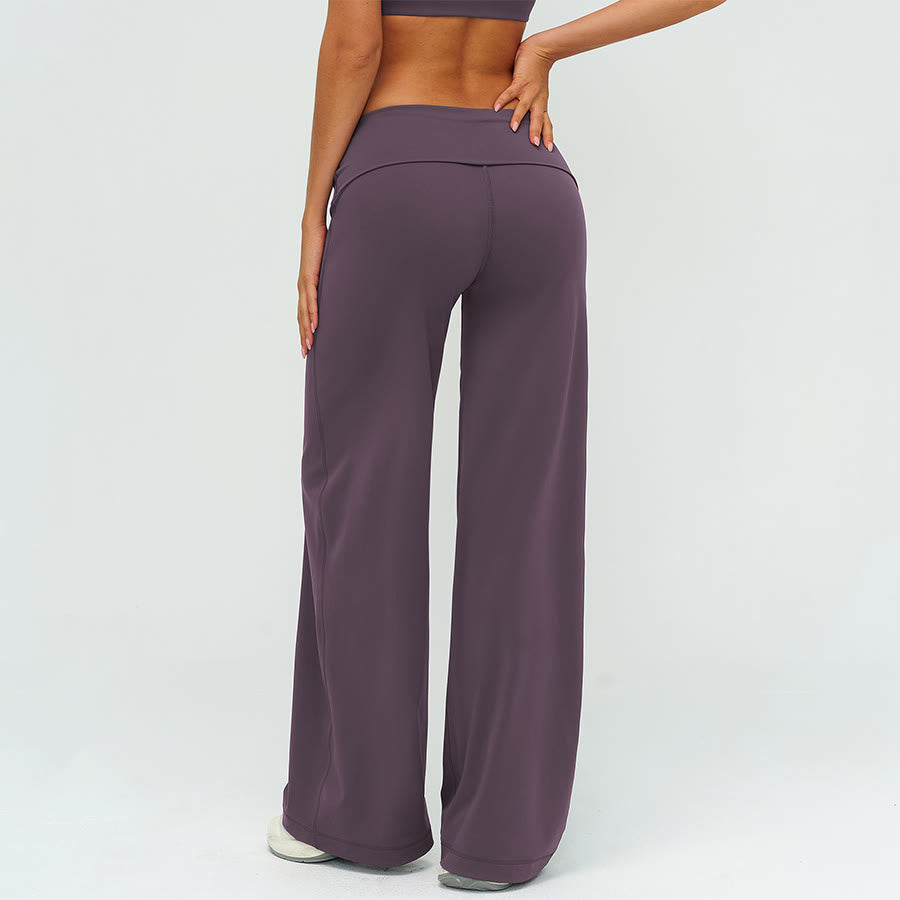 Olivenorma Wide Leg High Waist Fold-over Long Women's Yoga Pants - image 1