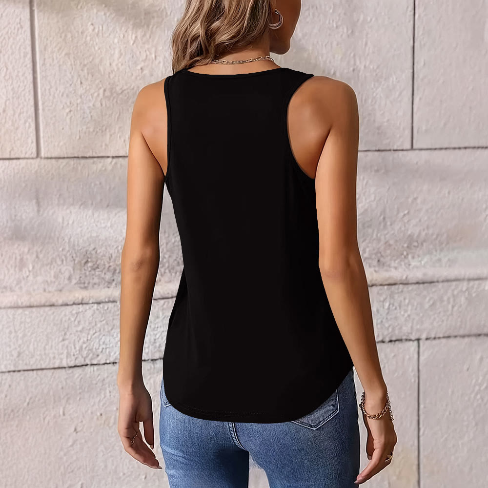 Olivenorma Namaste Lotus Graphic Print Slogan Women's Tank - image 2